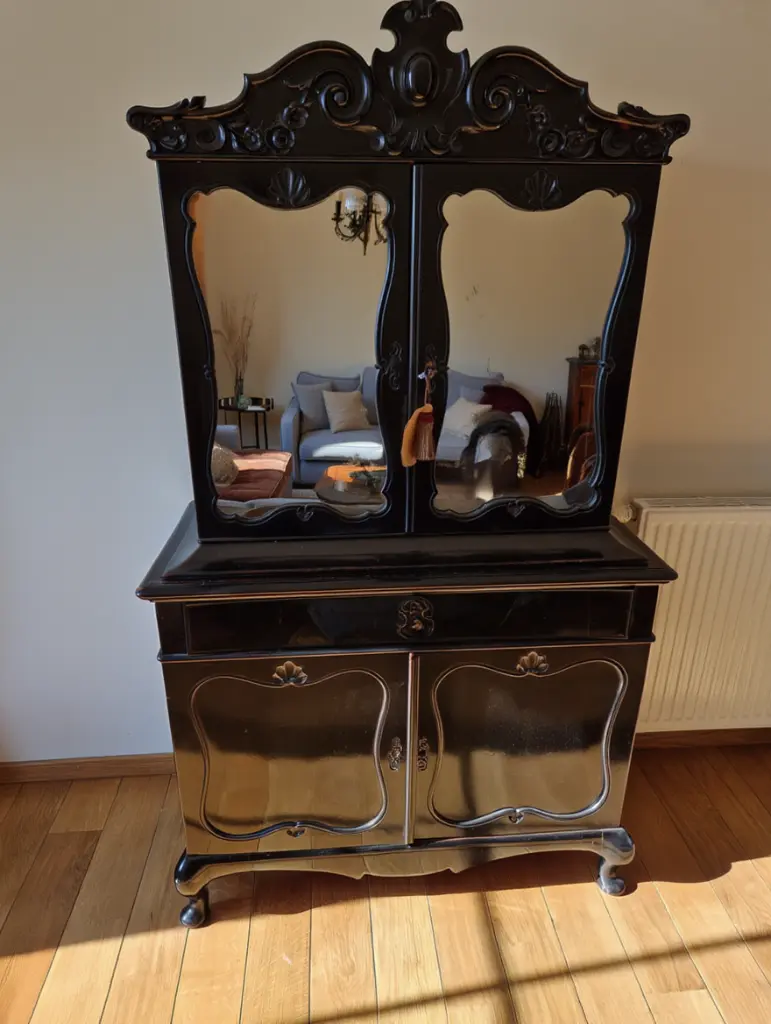 Cabinet in Sunlit Living Room.webp