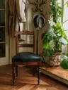 Set of 3 Chairs Black Leather